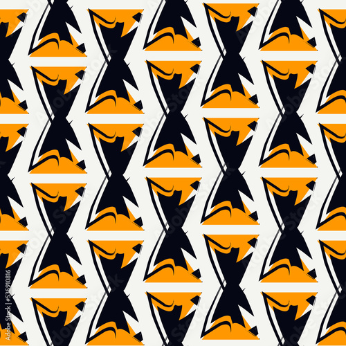 Paint brush geometrical ornament. Hand drawn seamless pattern. Abstract backdrop. Trendy wallpaper. Geometric background. Ethnic motif. Mosaic ornate. Textile print. Web design