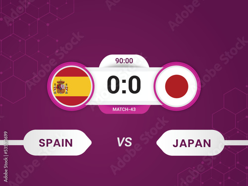 Japan vs Spain 2022 match with scoreboard and broadcast