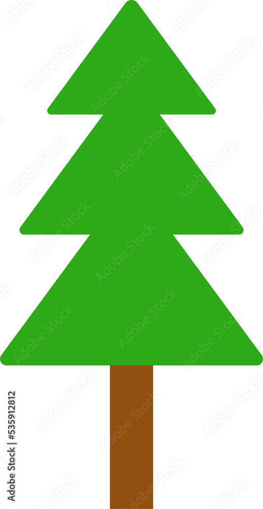 Fototapeta premium Collection of trees illustrations. Green tree nature healthy illustration . Set of different green trees simple and minimalist vector illustration 