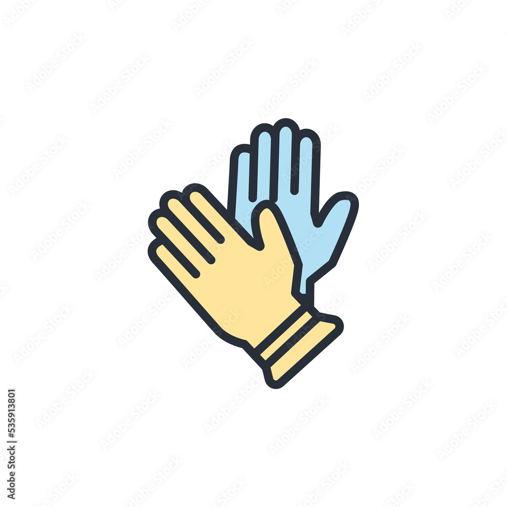 Glove icons  symbol vector elements for infographic web