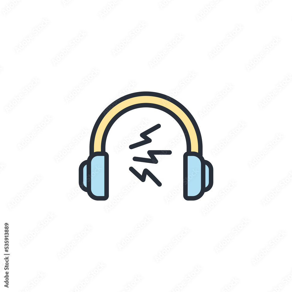 Protective headphones icons symbol vector elements for infographic web Protective headphones icons symbol vector elements for infographic web