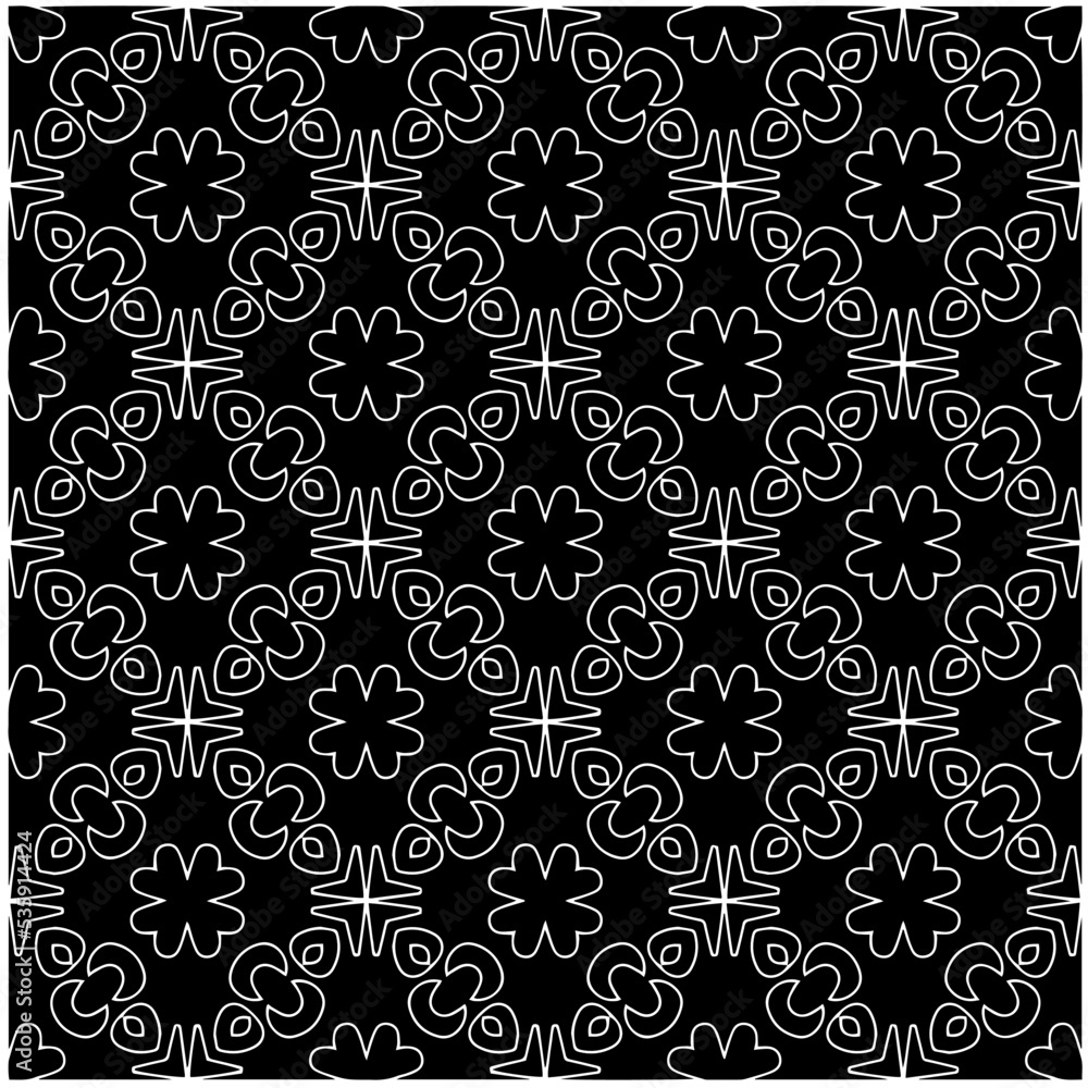 Fototapeta premium monochrome seamless pattern,black and white color.Repeating geometric tiles from stripe elements. black ornament. Repeating geometric tiles from striped elements.