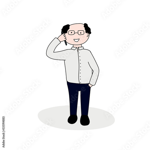 vector illustration of a man talking on the phone