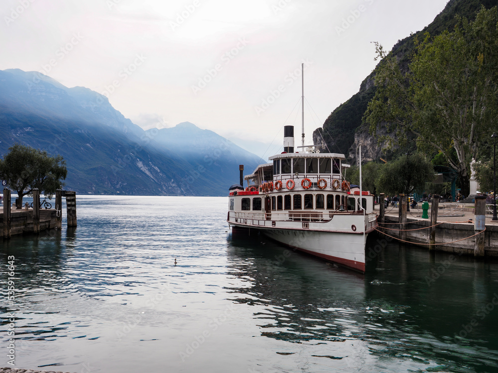 Old nautical vessel on Lake Garda Old nautical vessel on Lake Garda