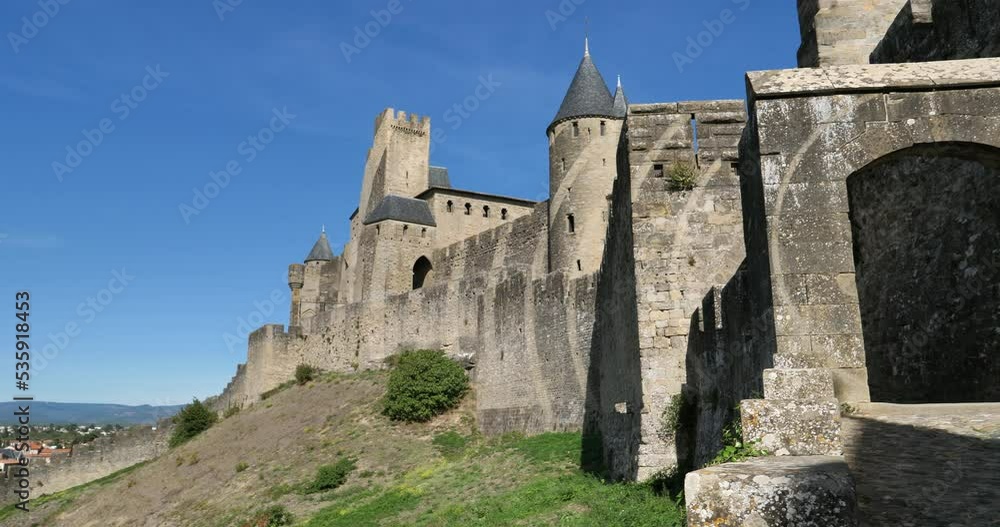 Carcassonne, the biggest castle fortress in europe, Aude department, France