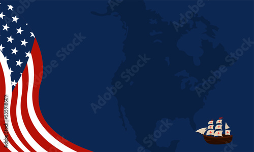 American Flag Background with copy space area. Suitable to use on Columbus day event