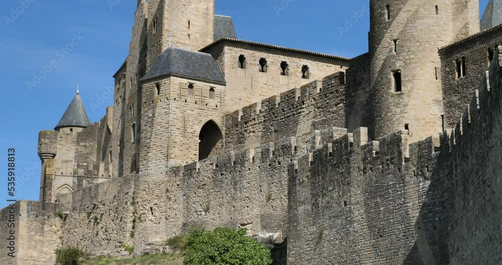 Carcassonne, the biggest castle fortress in europe, Aude department, France Carcassonne, the biggest castle fortress in europe, Aude department, France