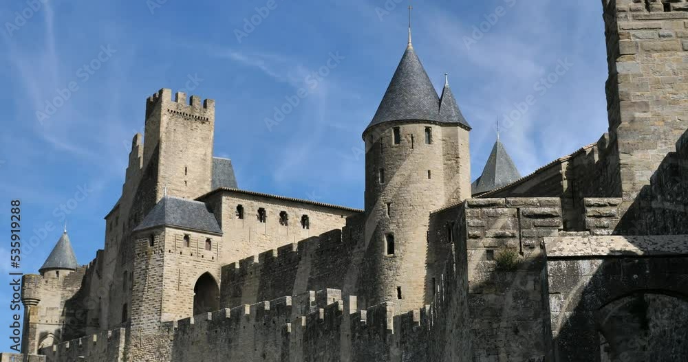 Carcassonne, the biggest castle fortress in europe, Aude department, France Carcassonne, the biggest castle fortress in europe, Aude department, France