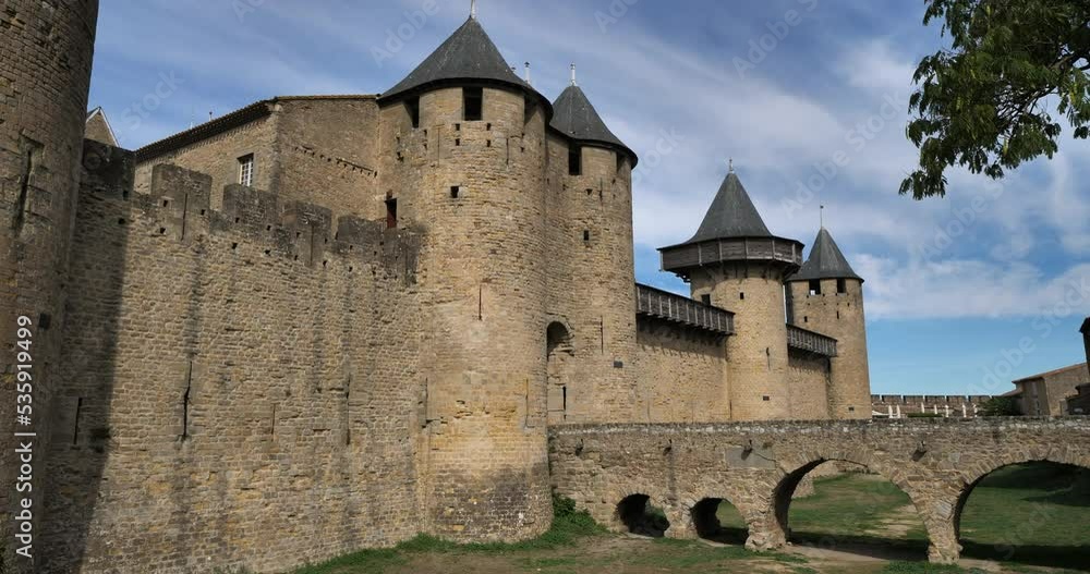 Carcassonne, the biggest castle fortress in europe, Aude department, France Carcassonne, the biggest castle fortress in europe, Aude department, France