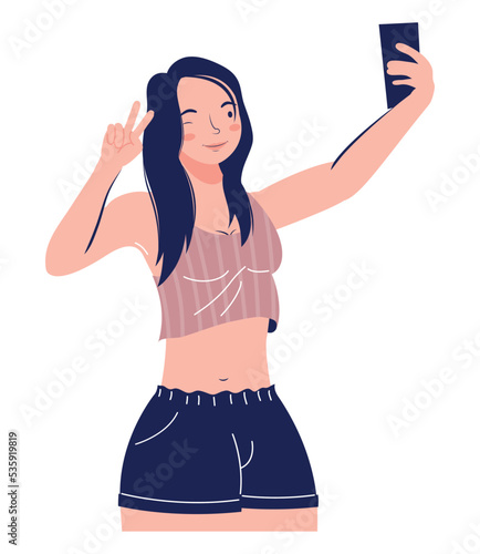 young woman take a selfie