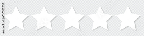 White five stars quality rating icons. 5 stars icon. Five star sign. Rating symbol. Vector illustration