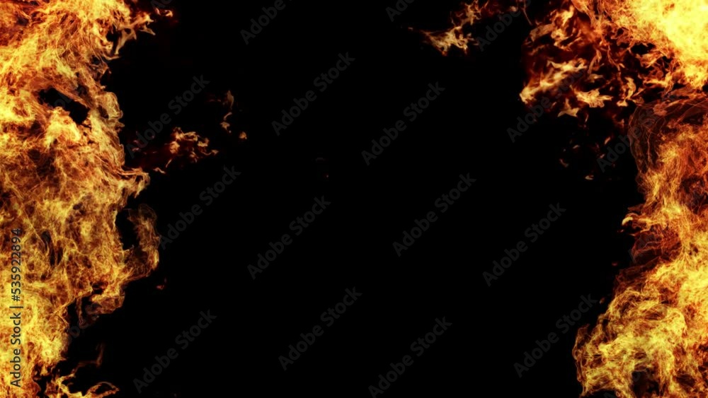 A frame of turbulent fire on a transparent alpha channel background in a seamless loop. A frame of turbulent fire on a transparent alpha channel background in a seamless loop.