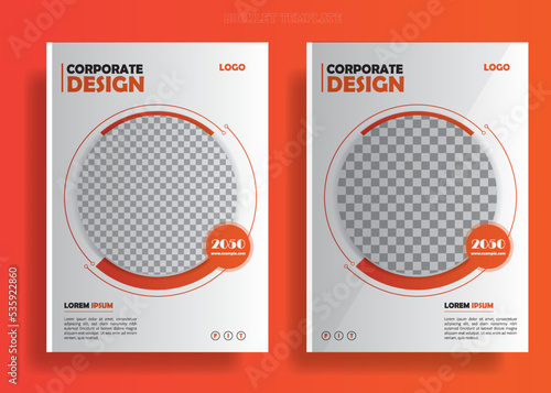 Corporate Booklet Design, Business Marketing book cover template design, Booklet flyer, Poster flyer brochure cover. Graphic design layout with triangle graphic elements and space for photo background