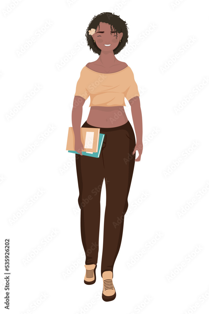 Fototapeta premium afro young woman walking