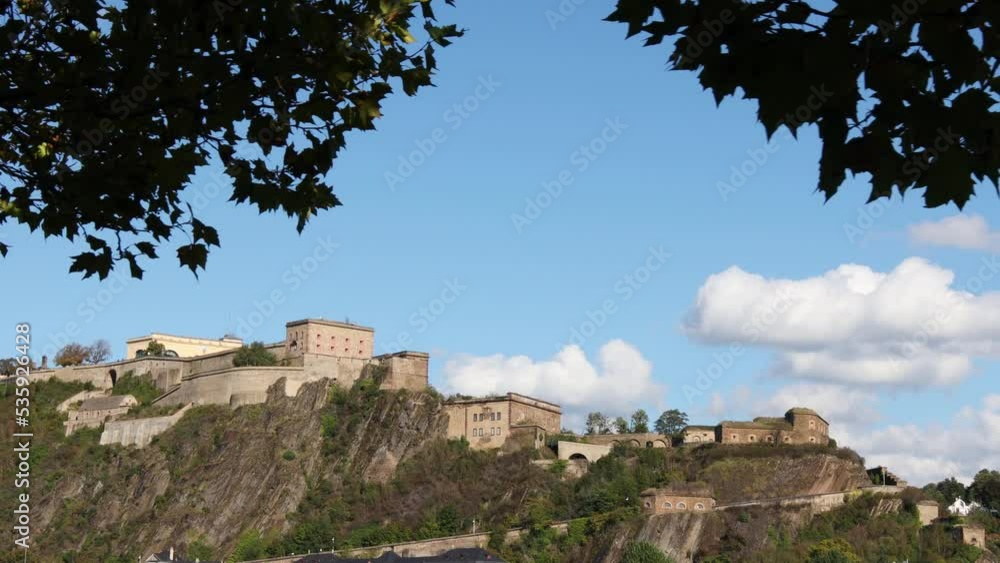 the famous ehrenbreitstein castle in koblenz germany 4k 30fps video the famous ehrenbreitstein castle in koblenz germany 4k 30fps video