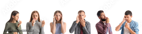 Set of people with noseblee...