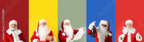 Collage with Santa Clauses ...