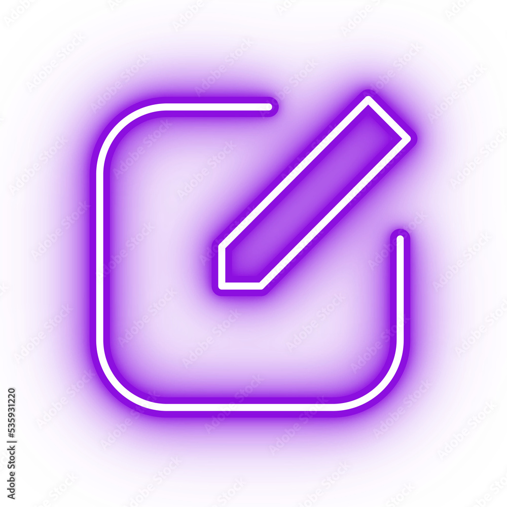 Neon purple edit icon, glowing editor icon on transparent background Neon purple edit icon, glowing editor icon on transparent background