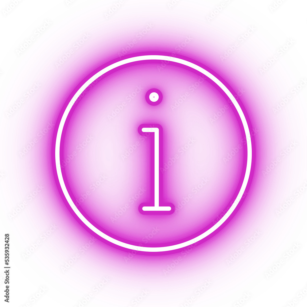 Neon pink information icon, glowing info icon on transparent background Neon pink information icon, glowing info icon on transparent background