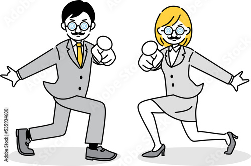 指差すビジネスパーソン