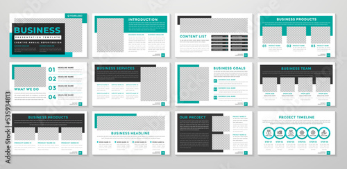 set of corporate presentation template design with minimalist concept and modern layout use for annual report and business profile 