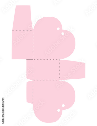 Heart Shaped Treat Box Favor Box Printable SVG Cutting File