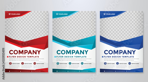 set of business flyer template design with abstract concept and minimalist layout	