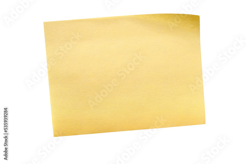 Yellow sticky post it note photo transparent background isolated PNG file
