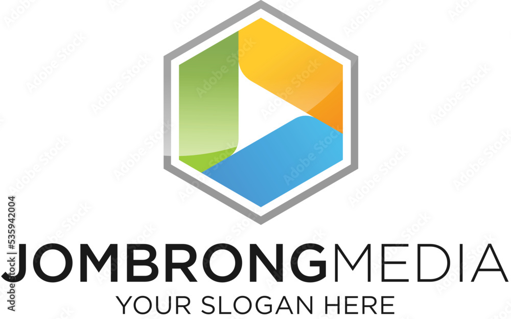 geometric media logo for creative company geometric media logo for creative company