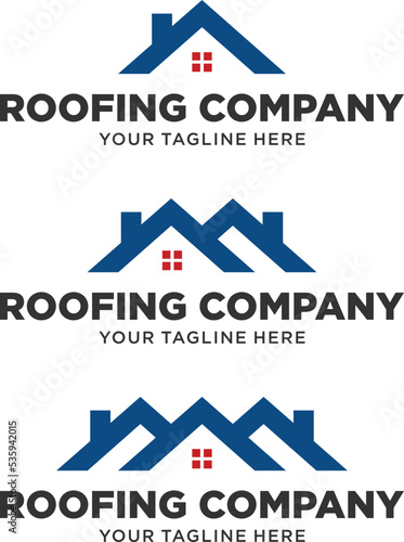 roofing and real estate company bundle logo