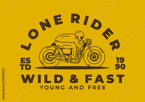 Street racer retro illustration design on yellow background