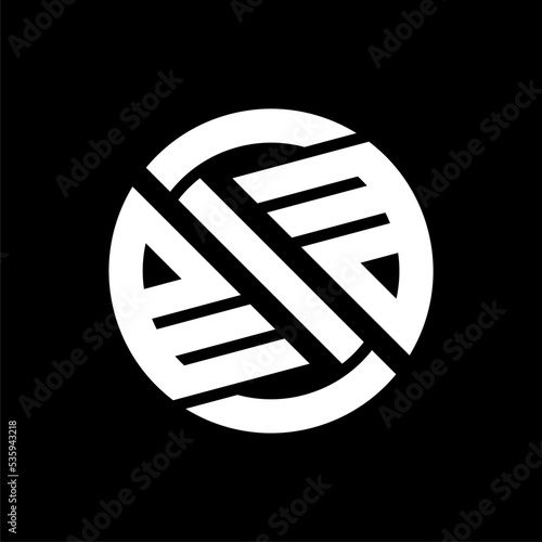 Lafadz Allah logo with geometric circle line art illustration in flat design monogram symbol