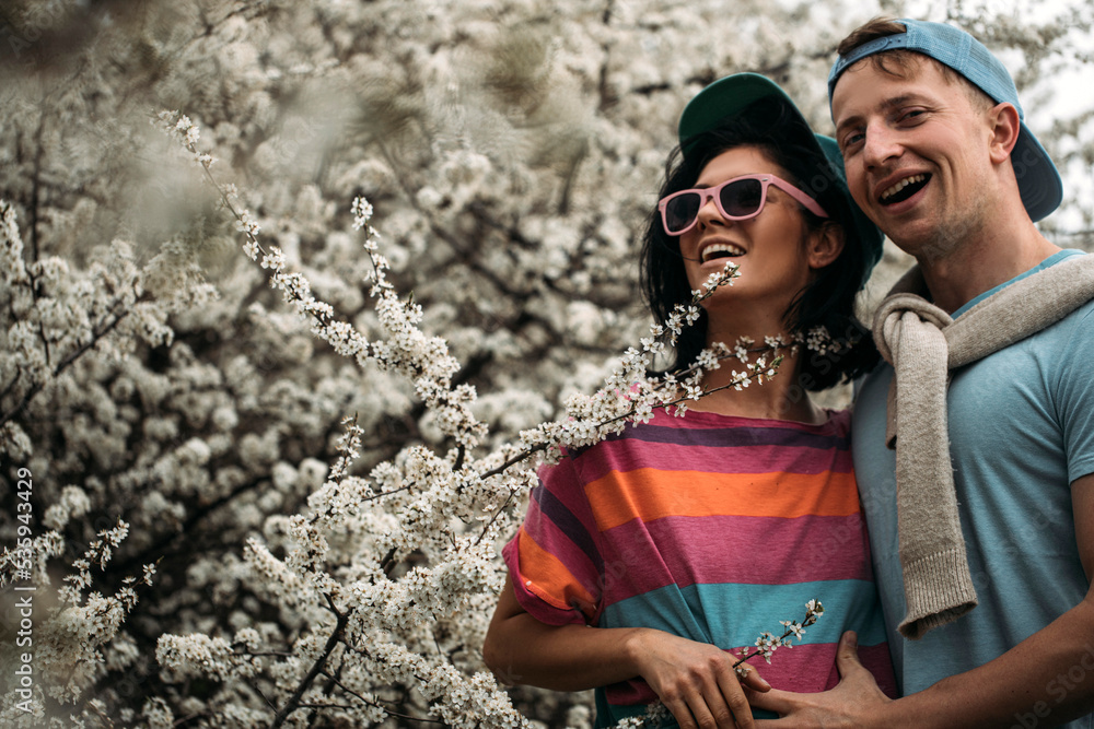 Couple spring loove. Happy couple love. Man and woman. People. Spring day. Emotion. Couple spring loove. Happy couple love. Man and woman. People. Spring day. Emotion.
