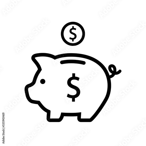 Piggy bank with dollar coin
