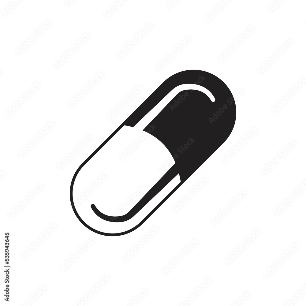 Pill icon. medicament and pharmaceutical symbol. medical design. isolated on white background Pill icon. medicament and pharmaceutical symbol. medical design. isolated on white background