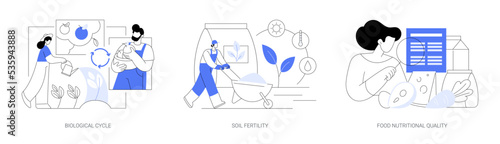 Harvest and soil productivity abstract concept vector illustrations.