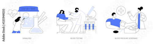 Clinical examination abstract concept vector illustrations.