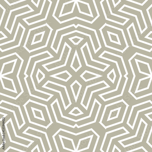 Seamless geometric background for your designs. Modern vector beige and white ornament. Geometric abstract pattern