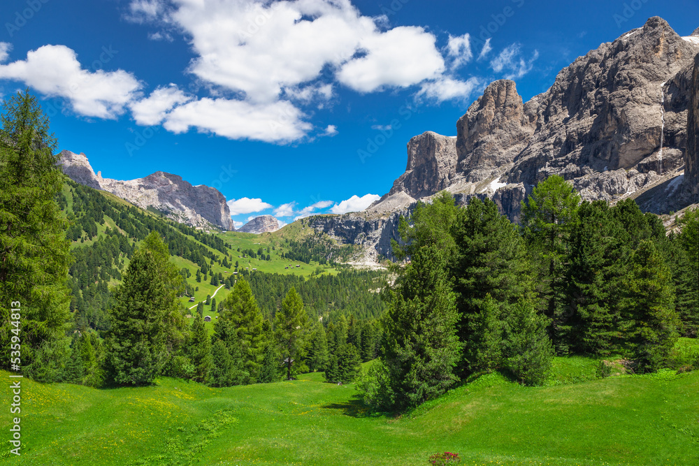 Gardena pass, Dolomites alpine landscape in Northern Italy