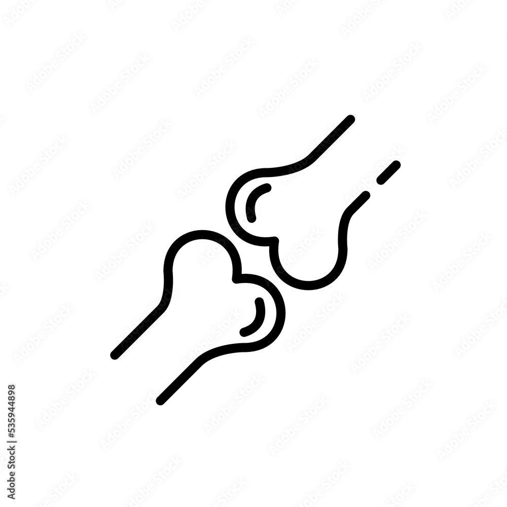 Fototapeta premium Knee joint. Two bones. Pixel perfect, editable stroke icon
