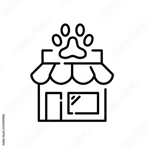 Pet shop. Pixel perfect, editable stroke icon