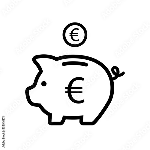 Piggy bank with euro coin