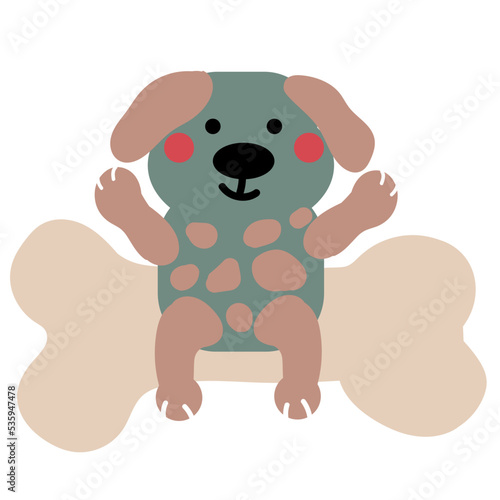 cute dog childish hand drawn vector element