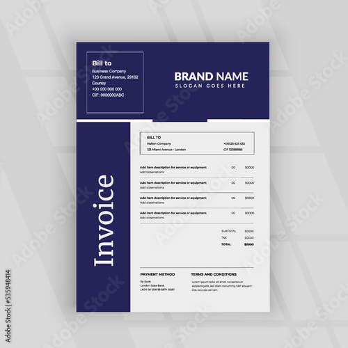 Corporate invoice template design