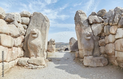The Iconic Lion Gate of the Hittite Capital of Hattusa photo