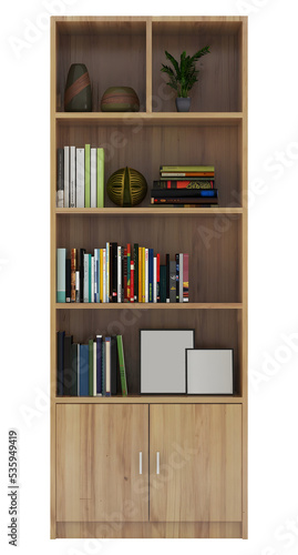 Wooden toy and book rack mockup. Png