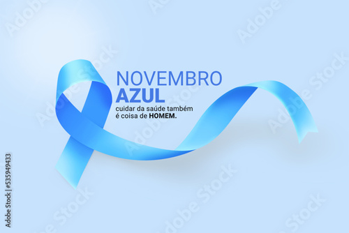 Fita azul simbolo cancer novembro azul