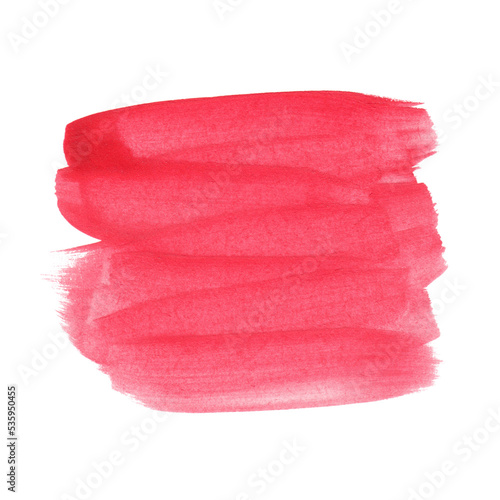 Pink red abstract brush stroke for design. Isolated element, clipart