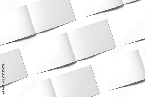 Blank magazine illustration for mockup. 3D Render.