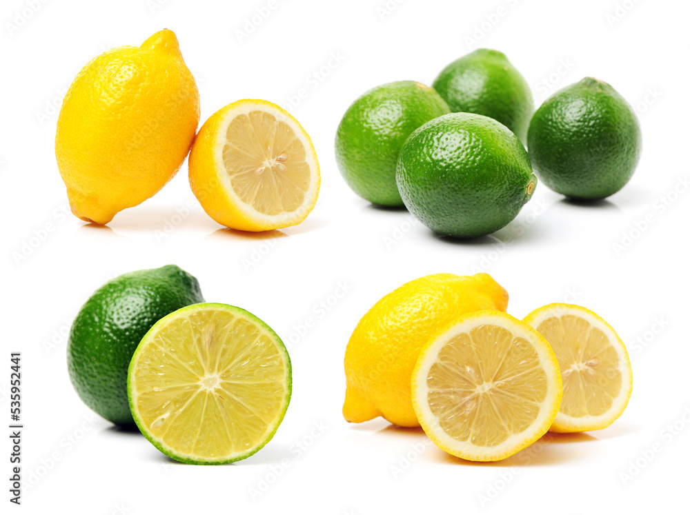 Fototapeta premium Fresh lemon on white background